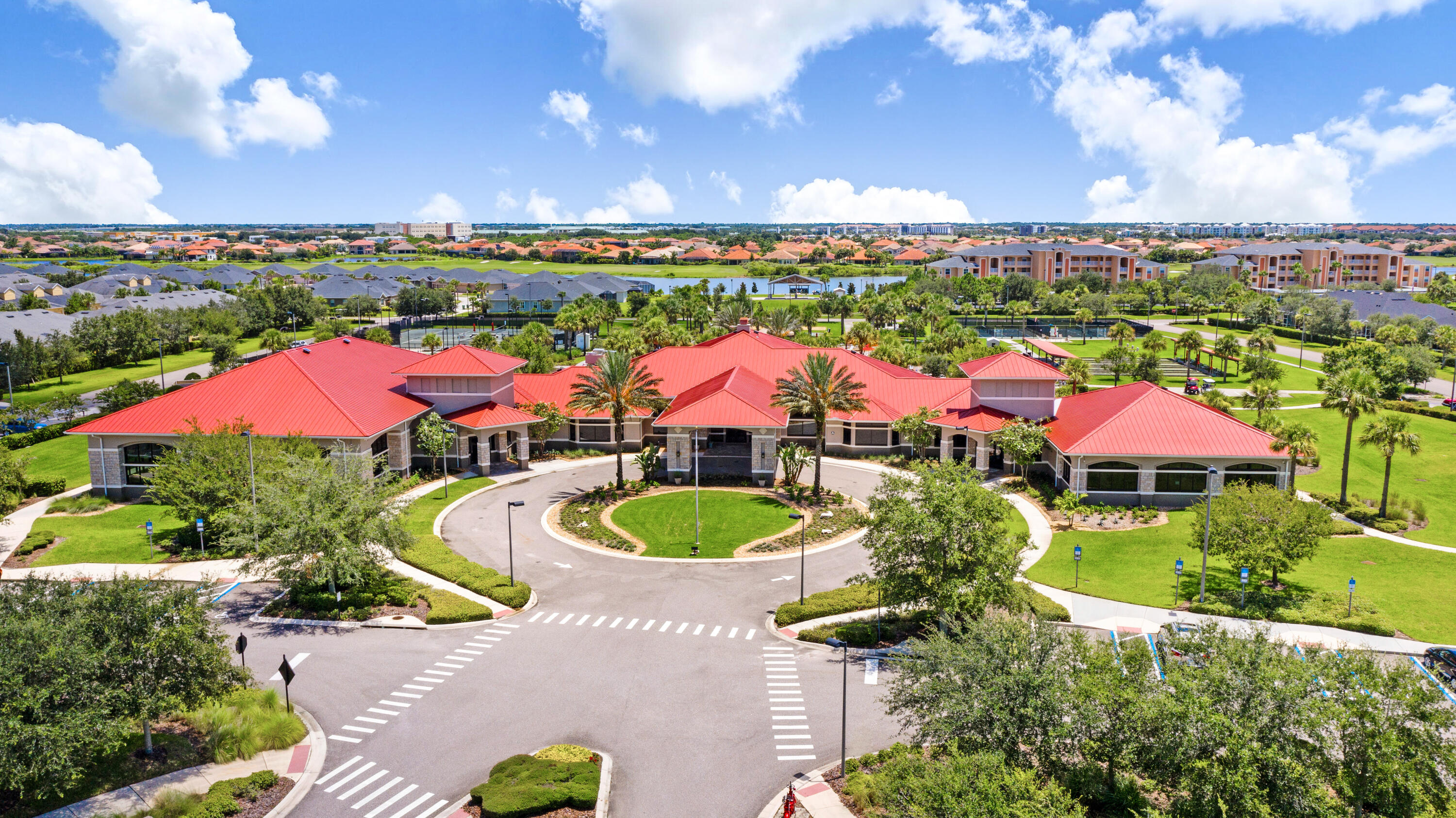3795 Sansome Circle Melbourne, FL 32940 - Photo 73 of 76 an aerial view of a swimming pool and outdoor space