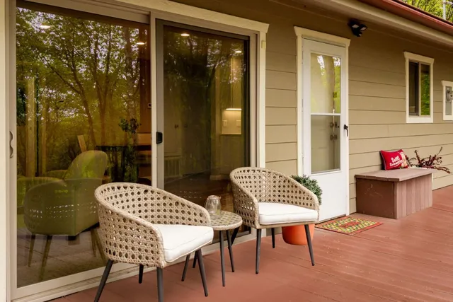 a view of outdoor space with seating area