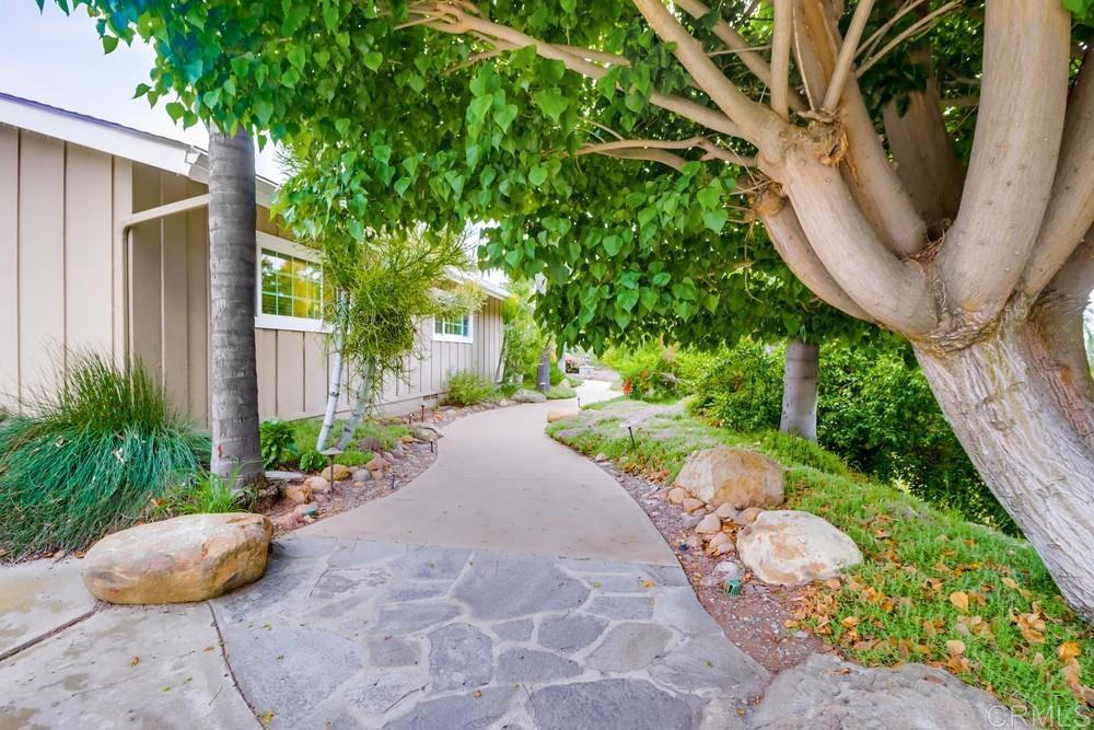 1601 Hidden Mesa Road El Cajon, CA 92019 - Photo 6 of 31 a view of a backyard with potted plants and large trees