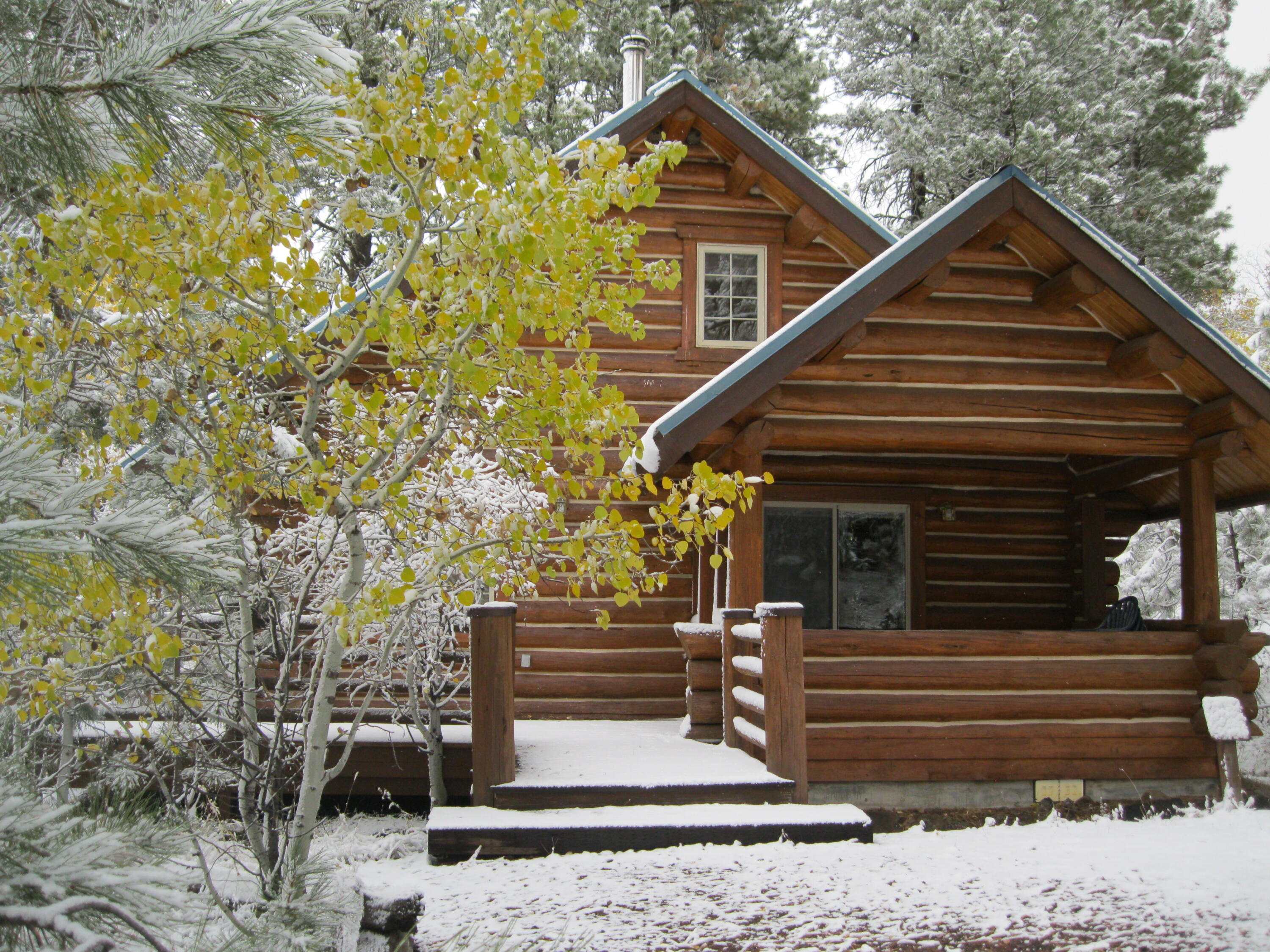 0 Fishhole Creek Road Bly, OR 97622 - Photo 13 of 38 log cabin in winter snow forest oregon a