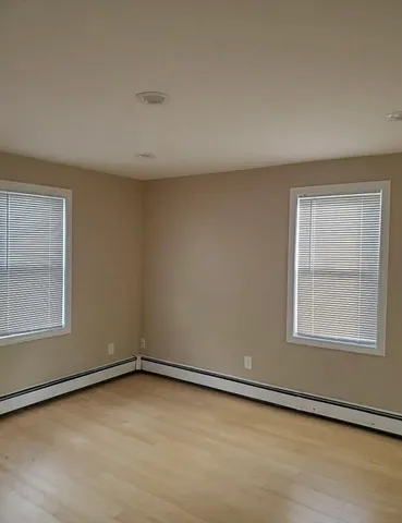 an empty room with a workbench