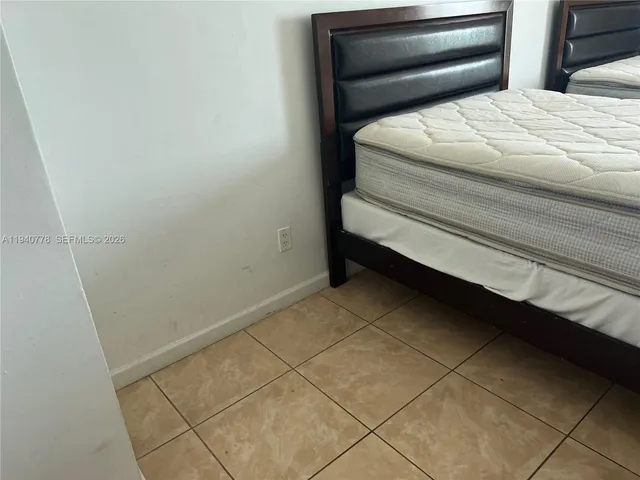 a bed in a room