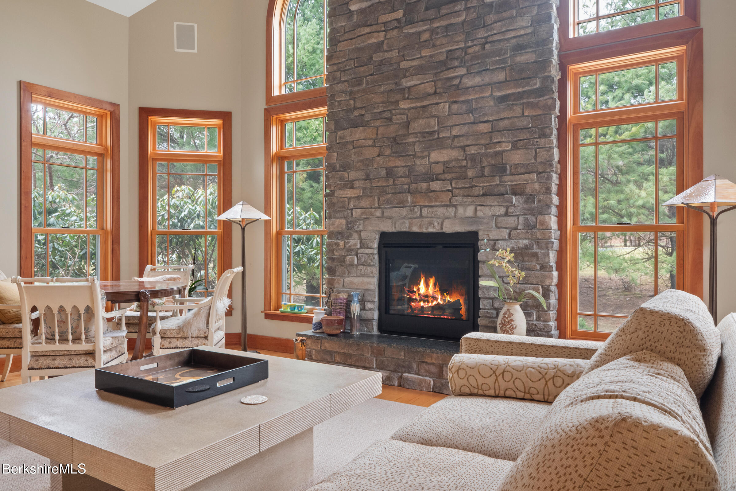 62 Stockbridge Terrace Lee, MA 01238 - Photo 10 of 49 a living room with furniture and a fireplace