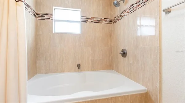 a bathroom with a tub