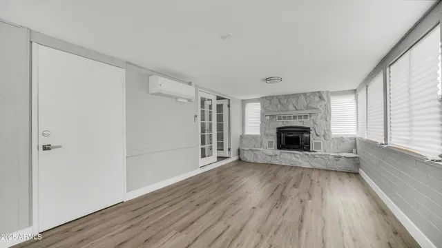 a view of wooden door