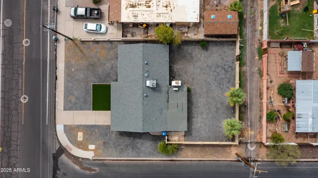 an aerial view of a city