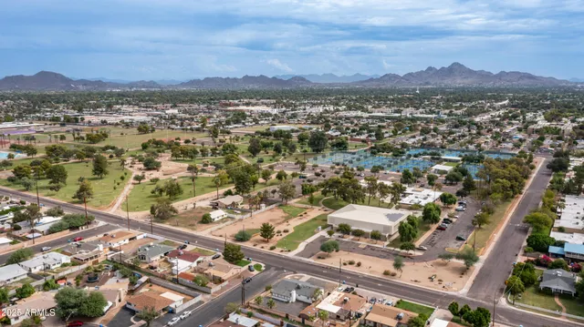 an aerial view of a city