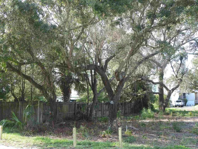 a backyard of a house with lots of green space