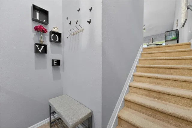 an outdoor view with a swimming pool