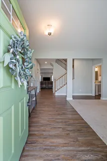 a living room with furniture and a couch