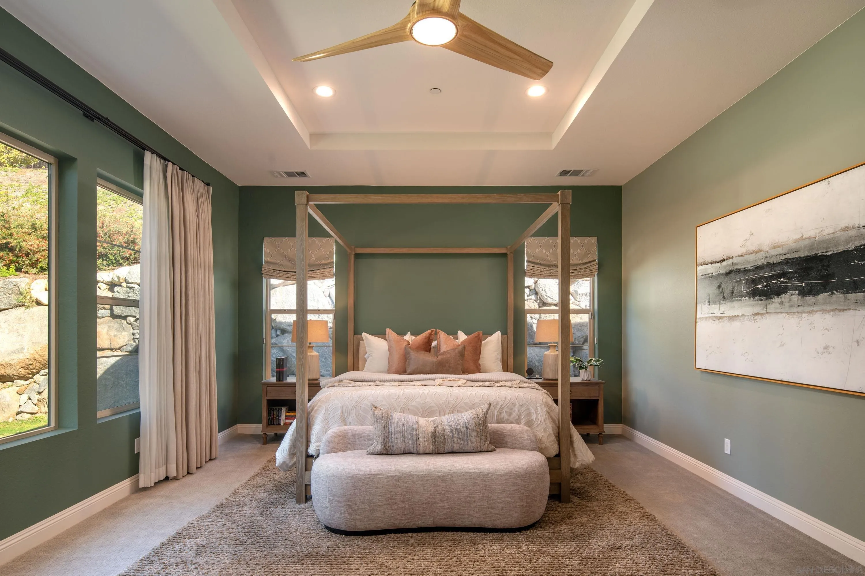 14516 Highcrest Court Poway, CA 92064 - Photo 28 of 71 a bedroom with a bed and glass windows