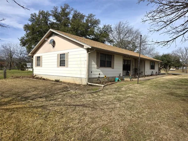 a view of empty yard with trees