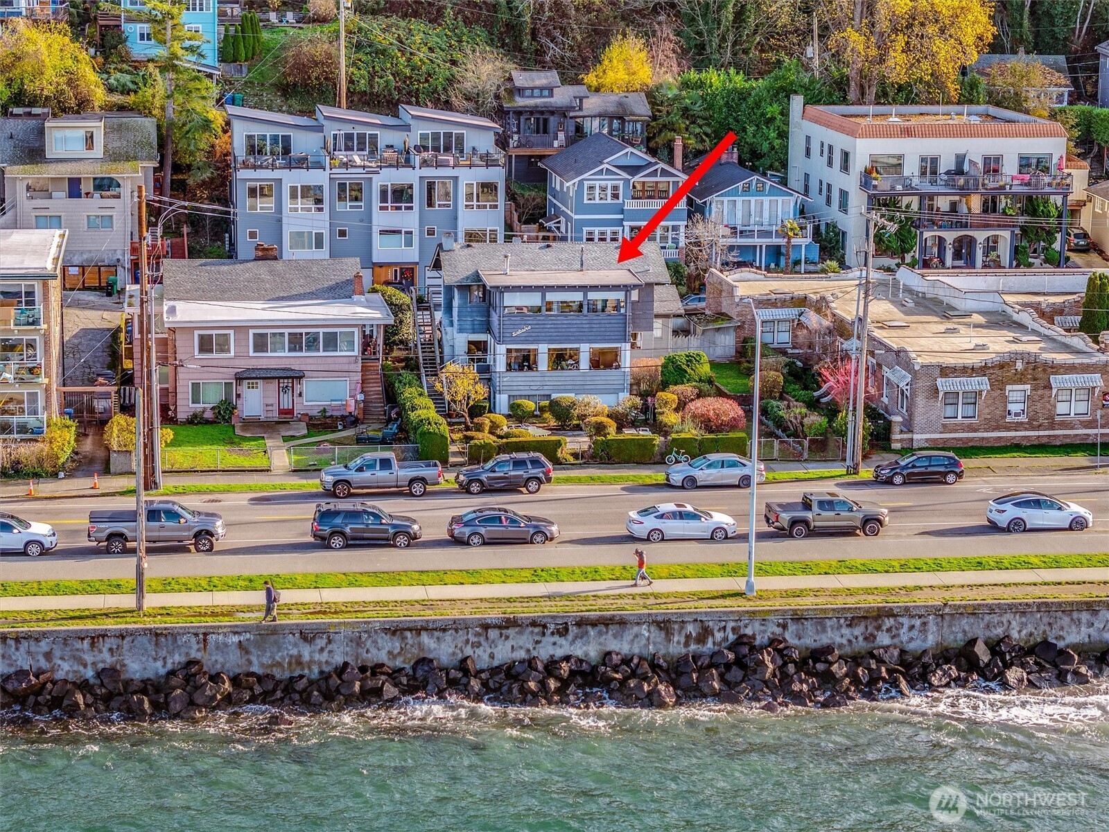a view of a swimming pool with a yard and in a park
