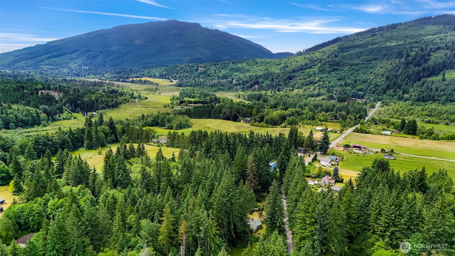 5650 Doran Road Acme, WA 98220 - Photo 6 of 40 a view of a lush green hillside and houses