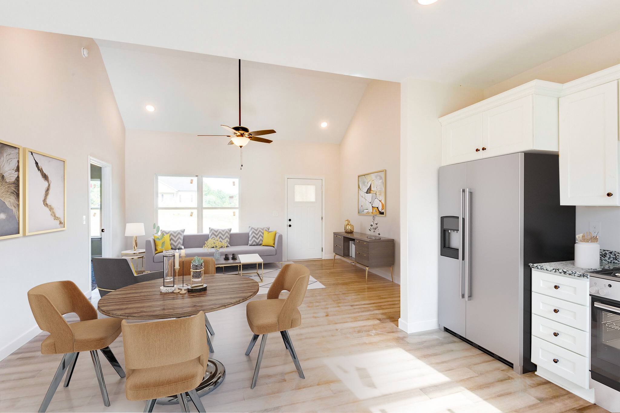 1282 Oak Grove Road Dickson, TN 37055 - Photo 8 of 29 a kitchen with stainless steel appliances a refrigerator a table and chairs