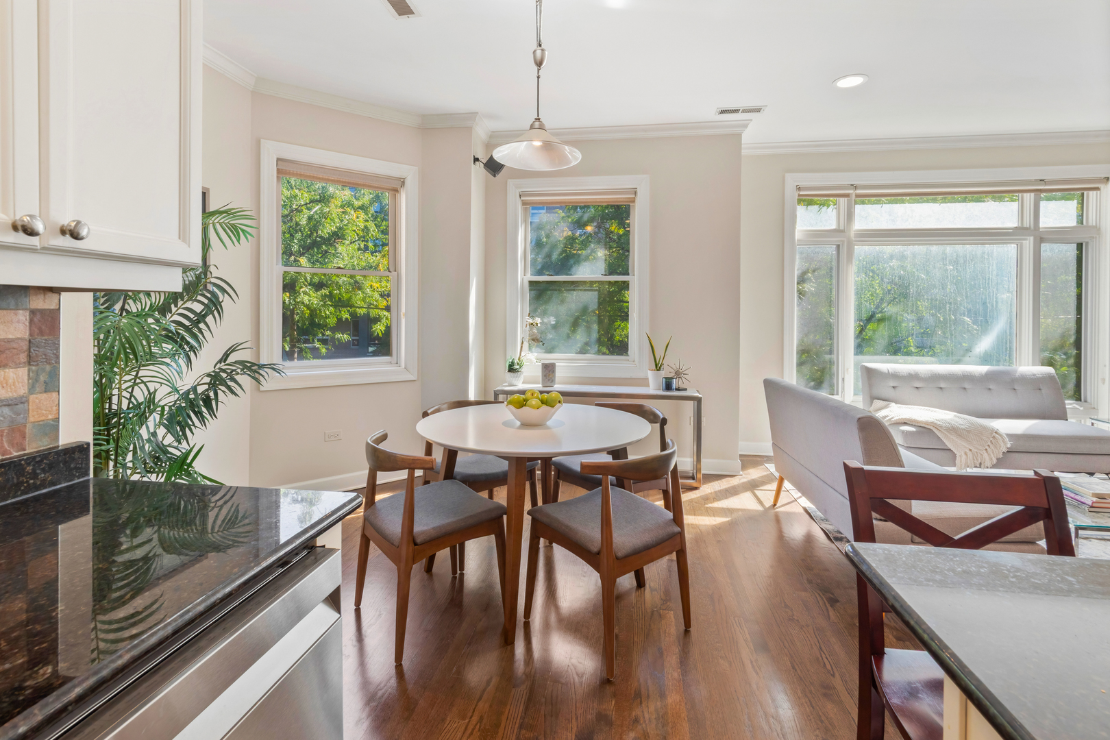 3438 North Ashland Avenue, Unit 2N Chicago, IL 60657 - Photo 9 of 22 a view of a dining room with furniture window and outside view