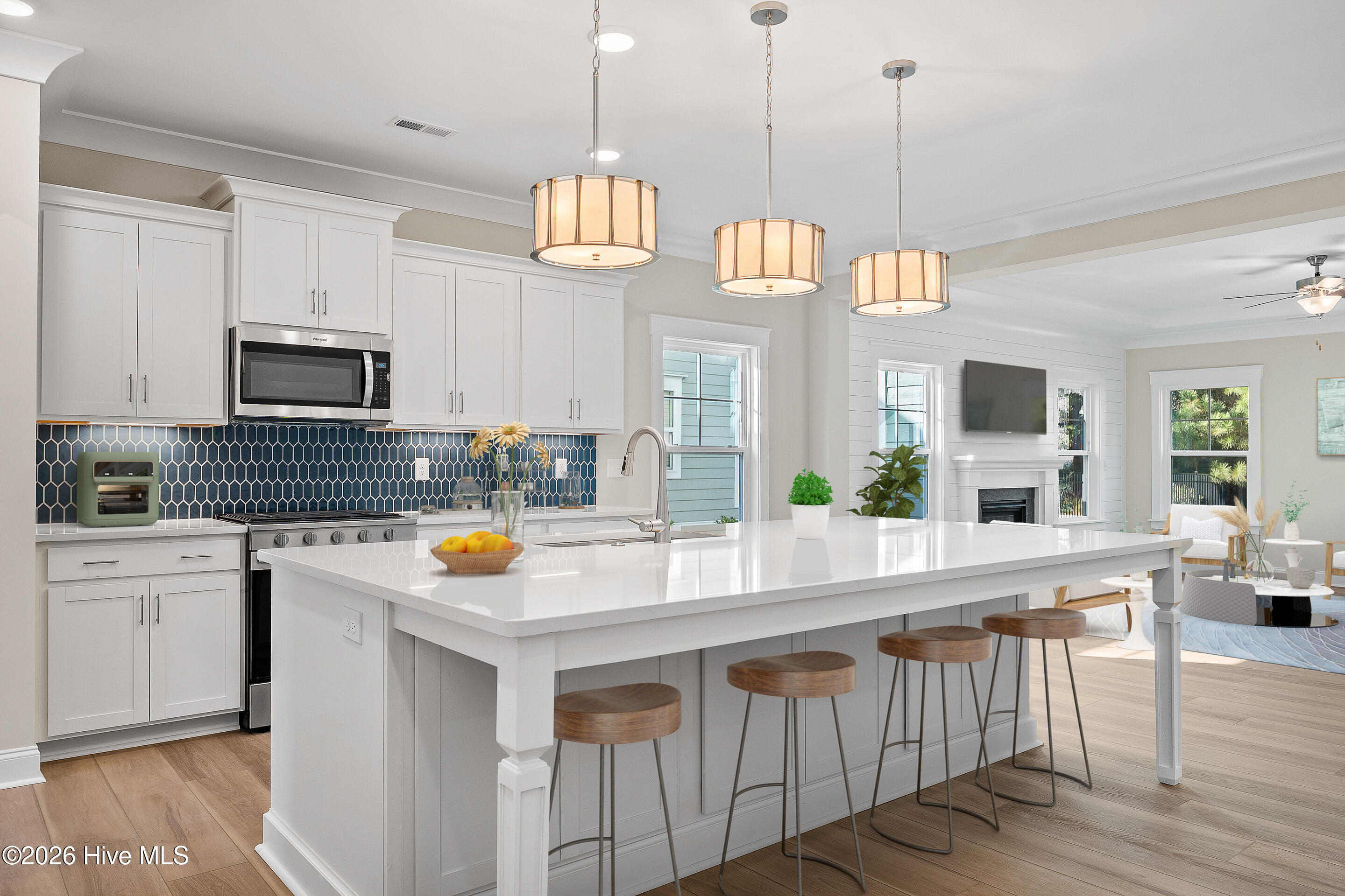 107 Spicer Lake Drive Holly Ridge, NC 28445 - Photo 3 of 56 Huge kitchen island opens to living