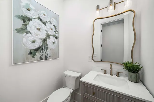 a bedroom with a bed and furniture