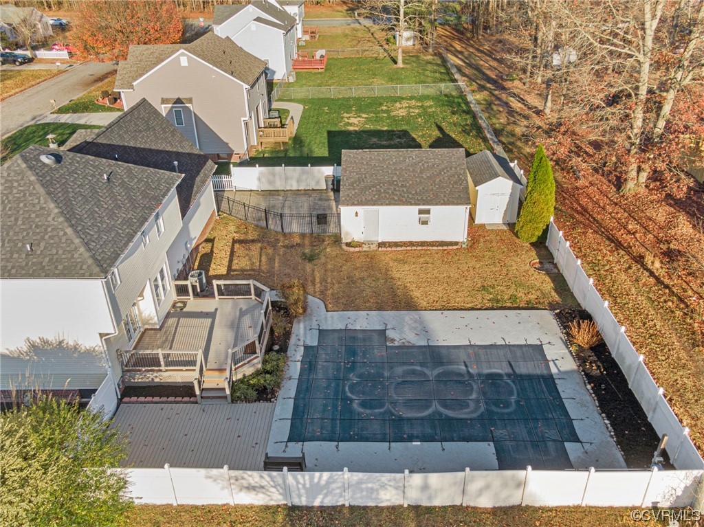 6441 Blair Court Prince George, VA 23875 - Photo 43 of 46 an aerial view of a house with large trees
