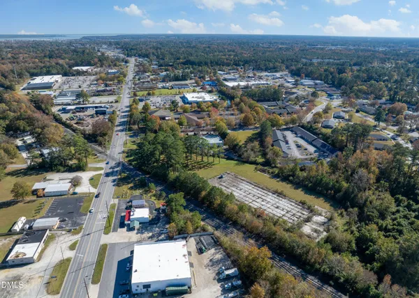 an aerial view of a city