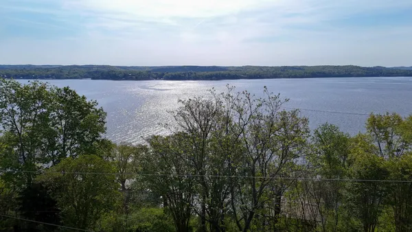 a view of lake with mountain
