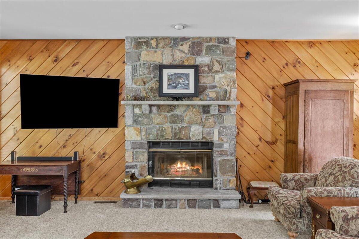 105 Waygood Way Pocono Pines, PA 18350 - Photo 20 of 99 Lodge Family Room Fireplace