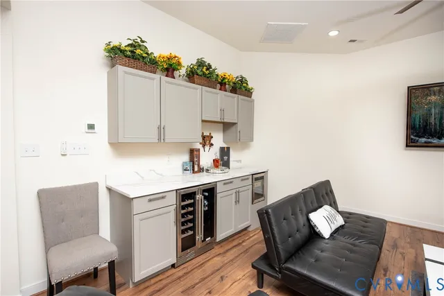 a living room with furniture