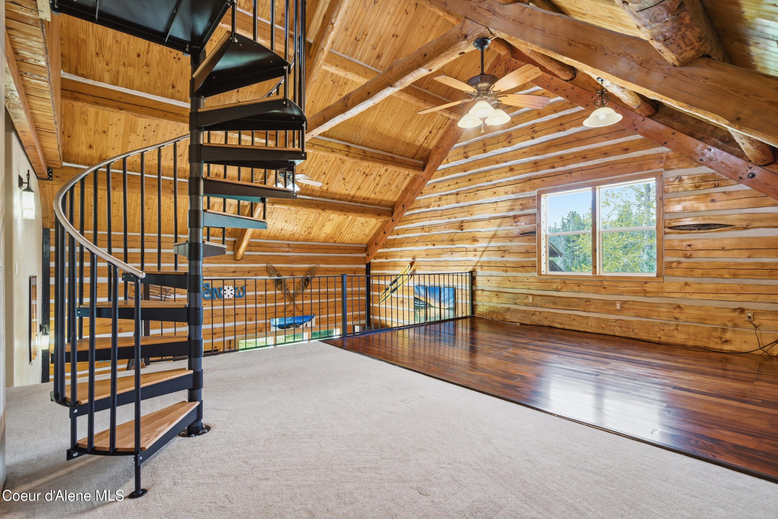 53 Sawtooth Way Sagle, ID 83860 - Photo 37 of 71 Spiral Staircase to 3rd Floor Loft