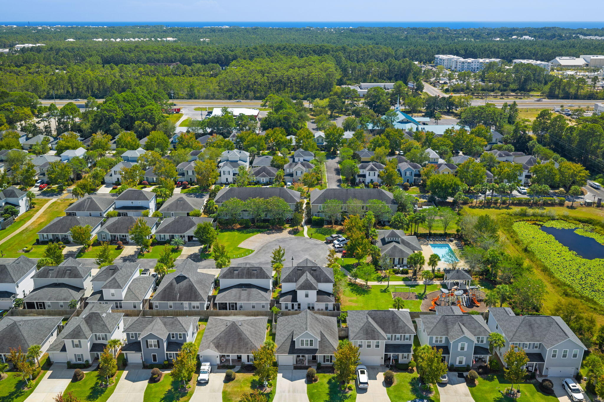 74 Chapman Street Santa Rosa Beach, FL 32459 - Photo 37 of 38 an aerial view of lake and residential houses with outdoor space