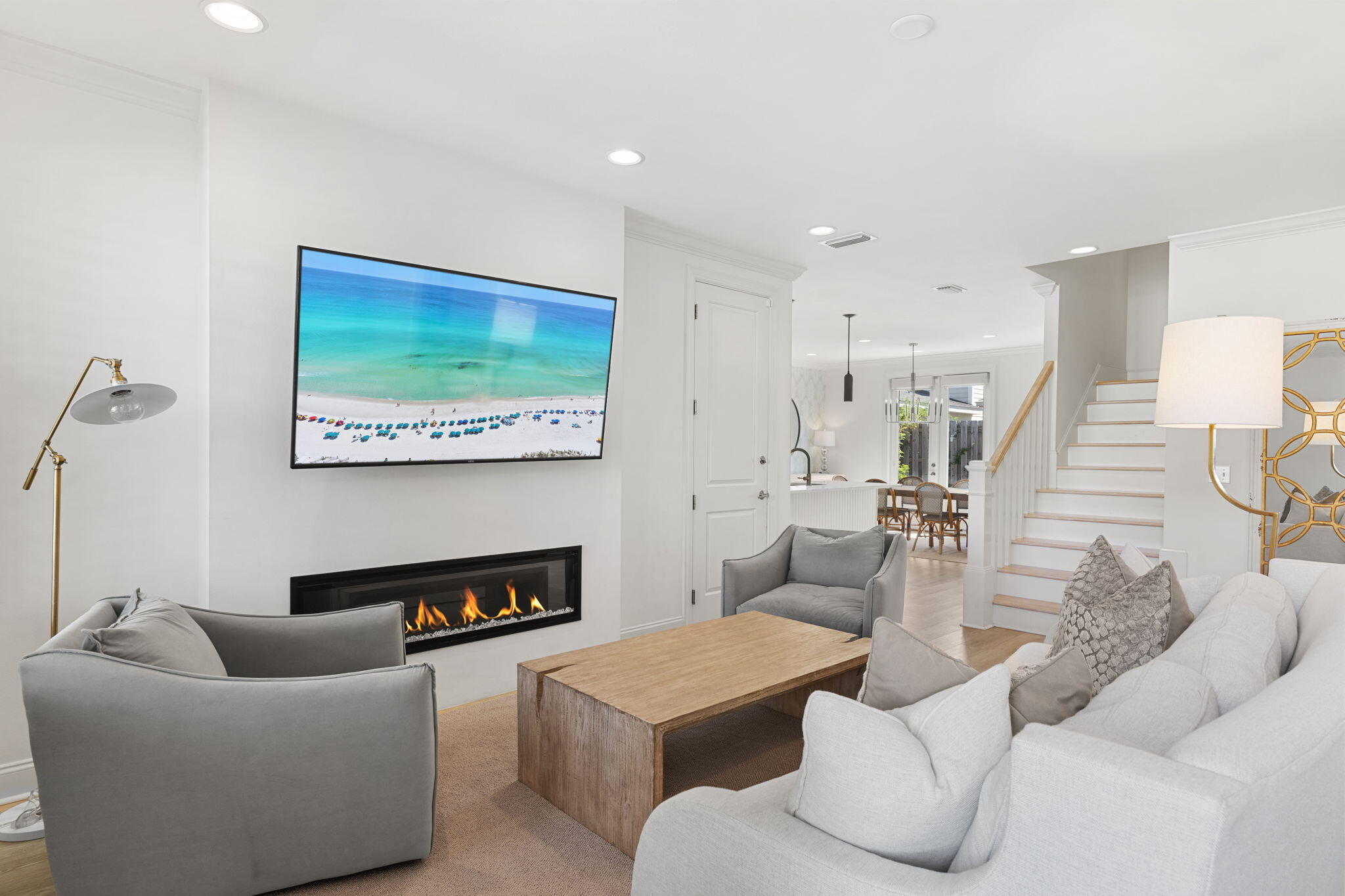 74 Chapman Street Santa Rosa Beach, FL 32459 - Photo 4 of 38 a living room with furniture and a flat screen tv