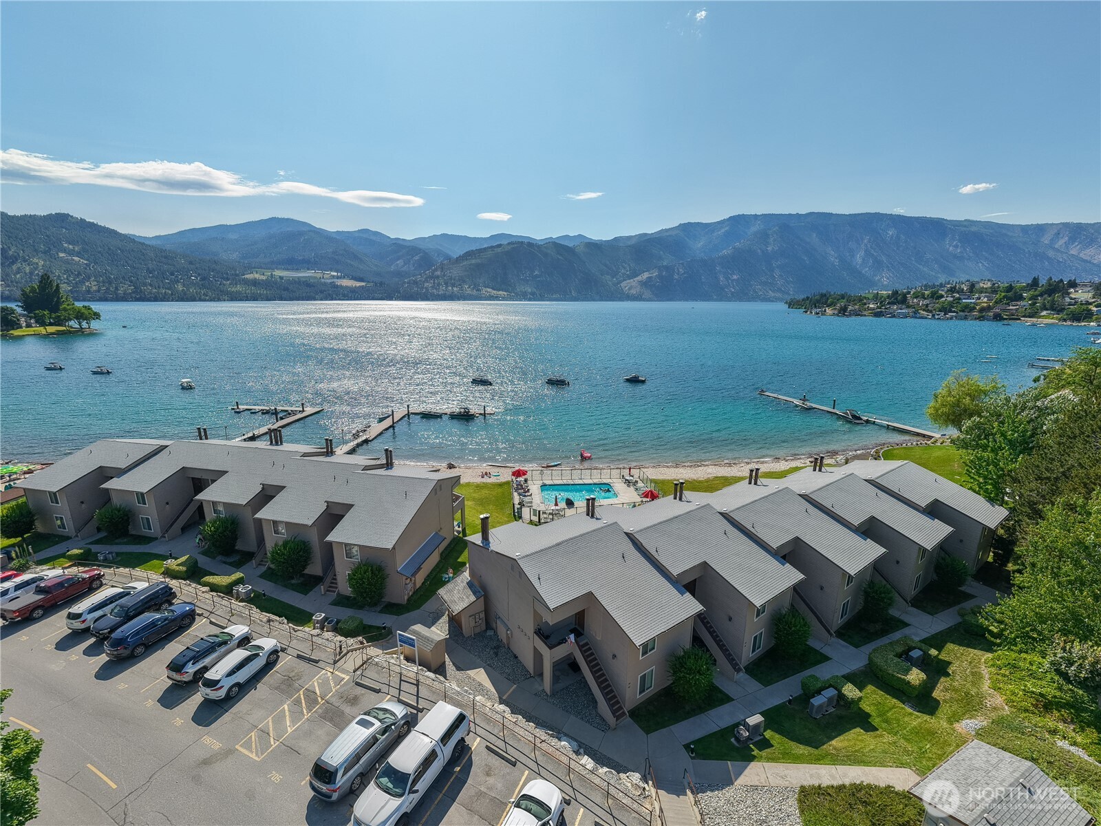 1 Lakeside 717-i Manson, WA 98831 - Photo 24 of 40 an aerial view of a house with a garden