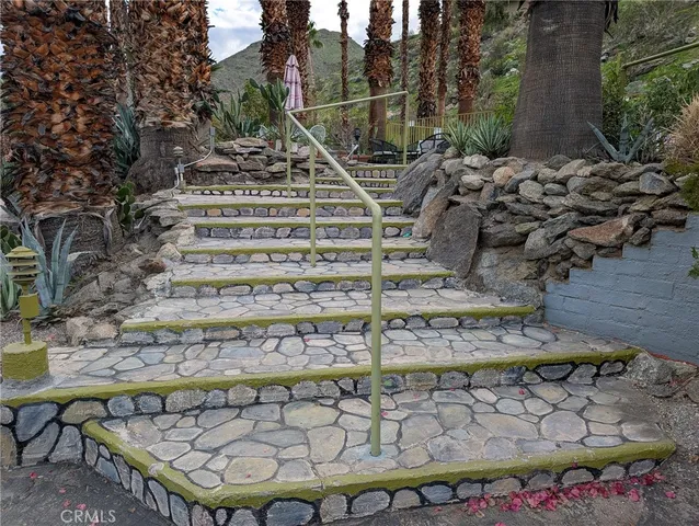 a view of a wooden door