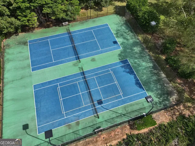 an aerial view of a house