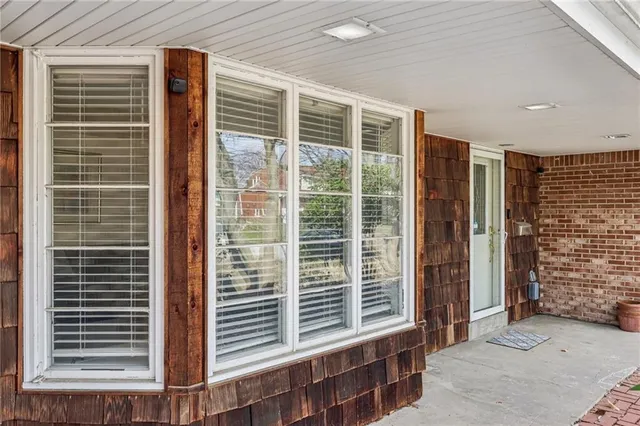 a view of balcony with window
