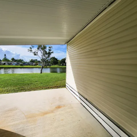 a view of a big yard with a large tree