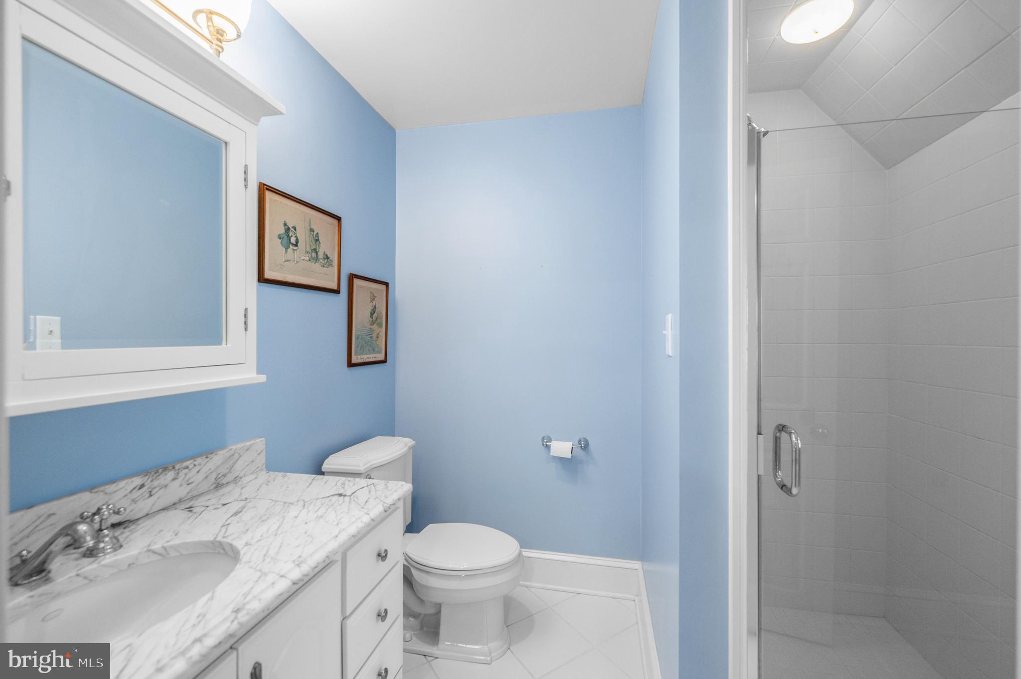 1236 Denbigh Lane Wayne, PA 19087 - Photo 22 of 36 a bathroom with a granite countertop toilet sink and mirror