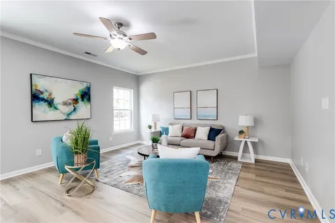 a living room with furniture