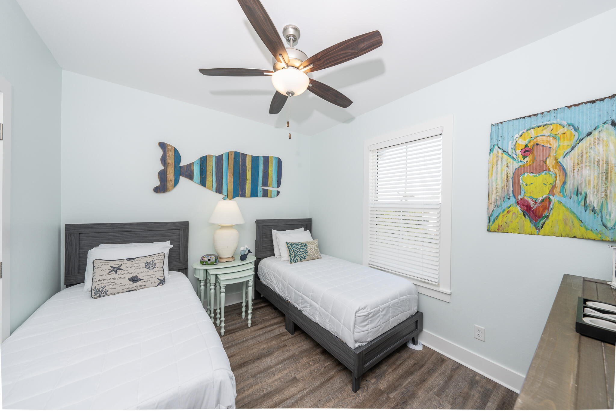 3986 West Hidden Lake Way, Unit 231 Santa Rosa Beach, FL 32459 - Photo 36 of 66 a bedroom with a bed and a painting on the wall