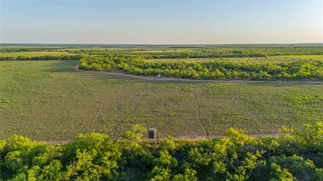 an aerial view of a house with outdoor space and a lake view in back