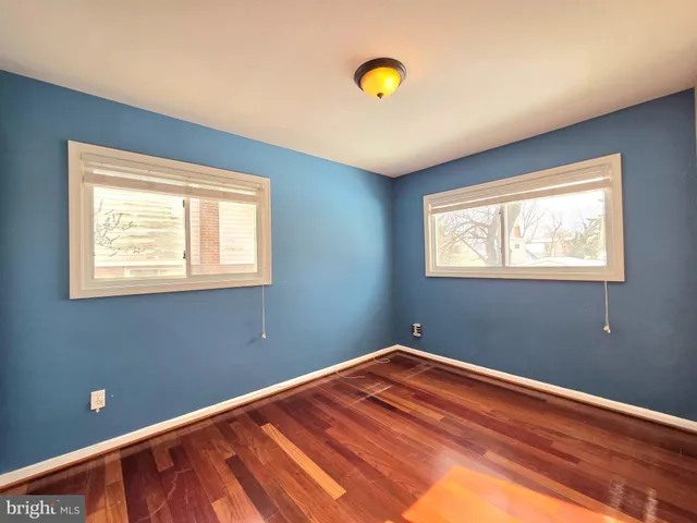 a view of a room with a window