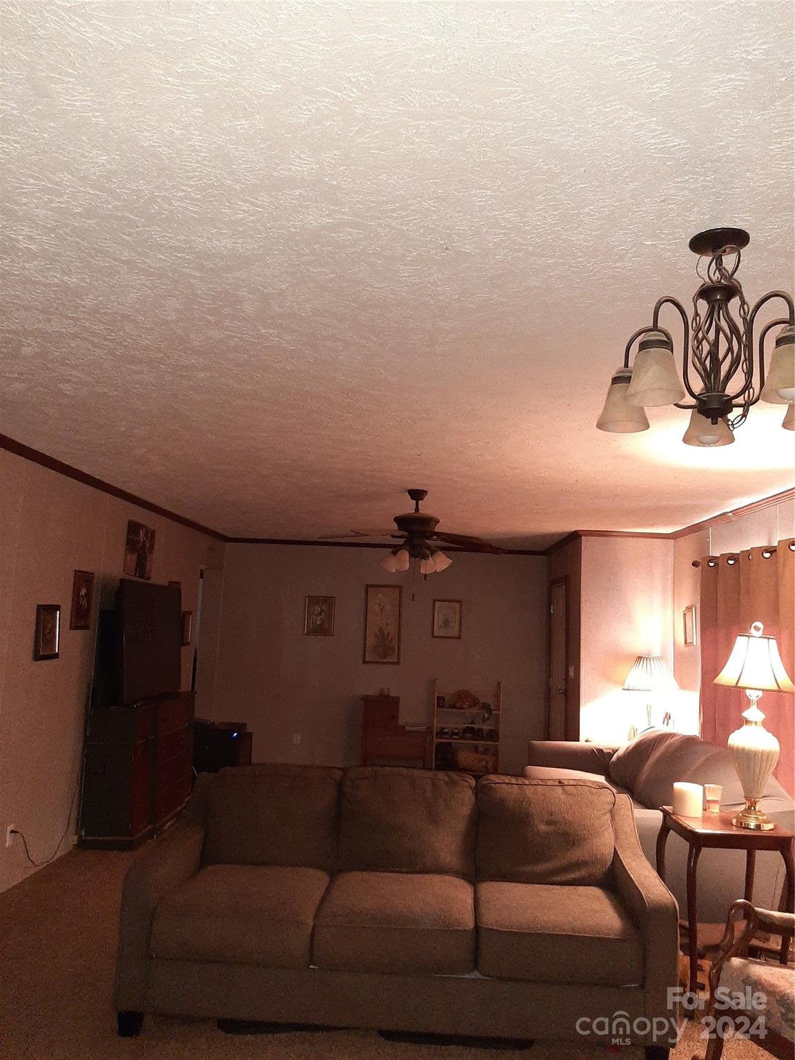 5059 Cabal Road Sharon, SC 29742 - Photo 6 of 36 a living room with furniture and a chandelier