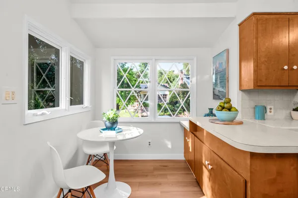 a kitchen with a sink and a table