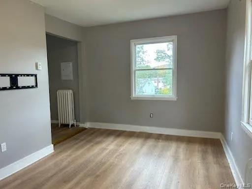 an empty room with window