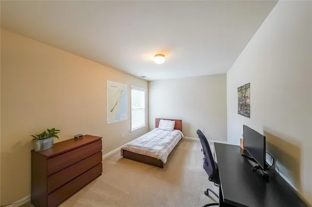 a view of a big yard with potted plants