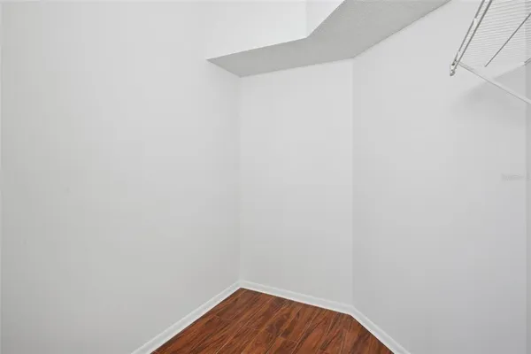 a view of small space with empty racks