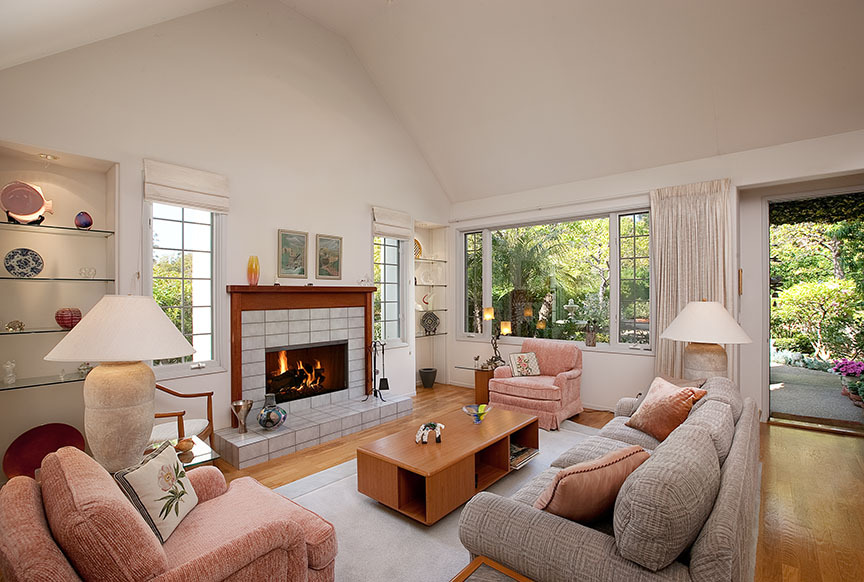 1172 Hill Road Santa Barbara, CA 93108 - Photo 7 of 10 a living room with furniture and a fireplace