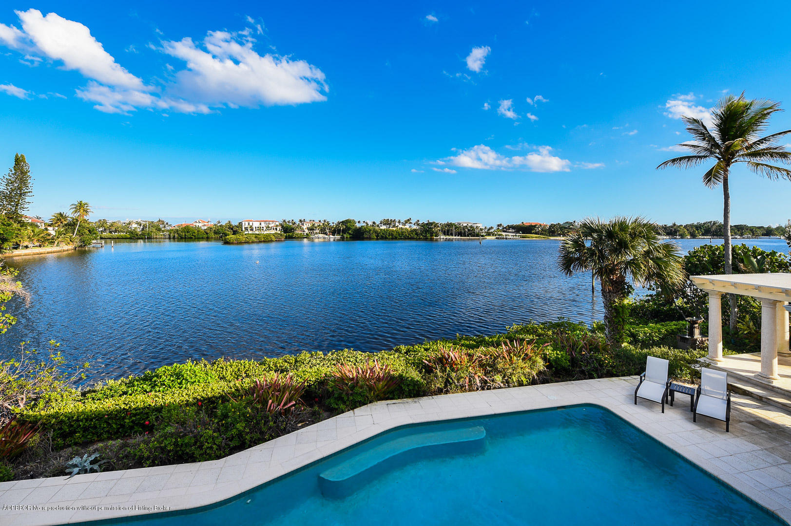 a view of a lake with a outdoor space