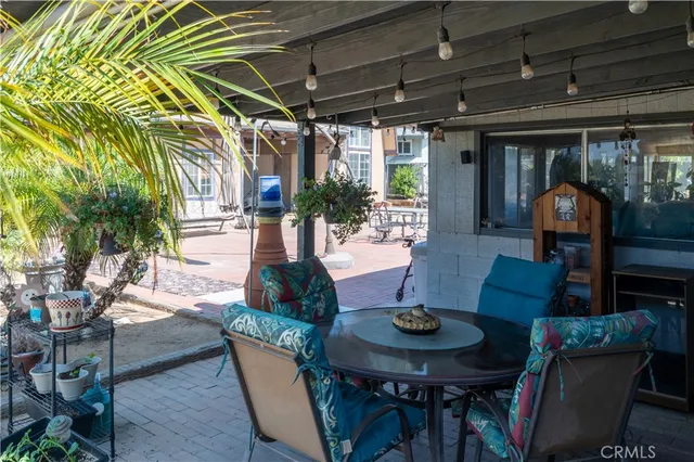 a view of outdoor space with seating area