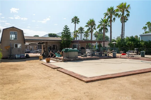 a view of a house with a patio