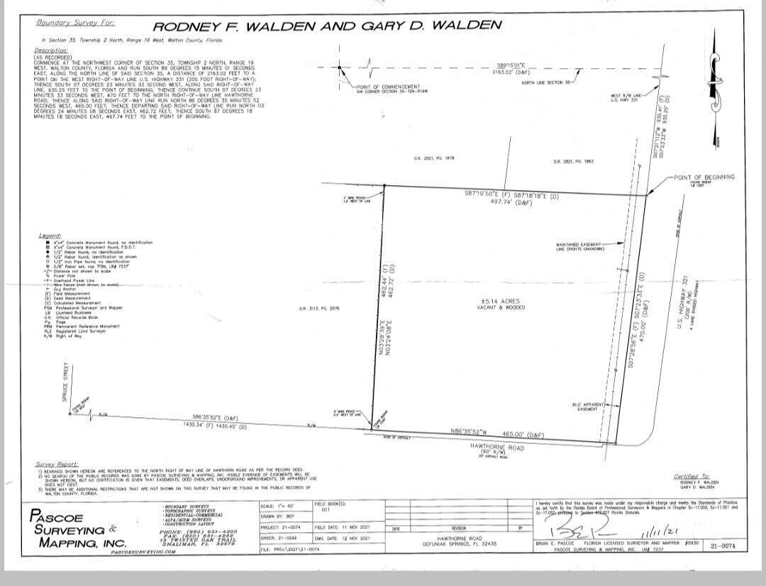 0 Hawthorn Road DeFuniak Springs, FL 32435 - Photo 6 of 6 Survey Hawthorn rd